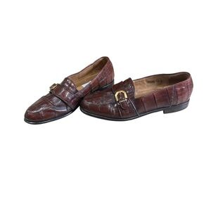 Belvedere Florence Italian Leather Monk Strap Loafers Brown 10M Shoes Mens